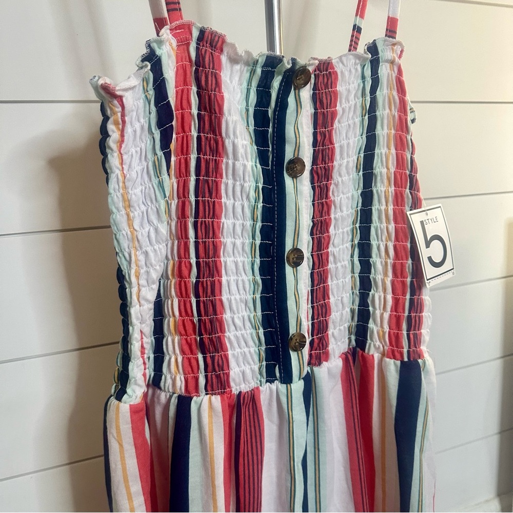 5 STYLE Striped Romper With Button Detail Perfect For Spring/Summer - Picture 4 of 5